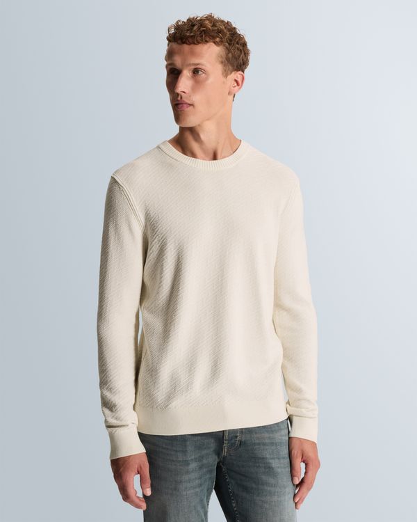 Pullover with allover texture and ribbed trims – Castle Wall – Heren truien | CAST IRON