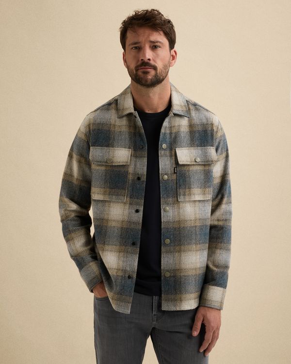 Overshirt with check pattern – Black Indigo – Overshirts | VANGUARD