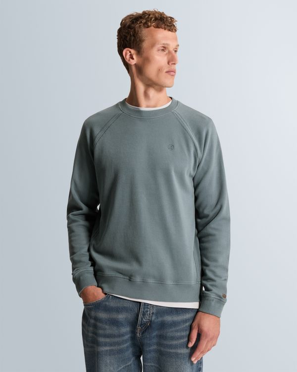 Sweatshirt with raglan sleeves and crewneck – Black Indigo – Heren sweatshirts | CAST IRON