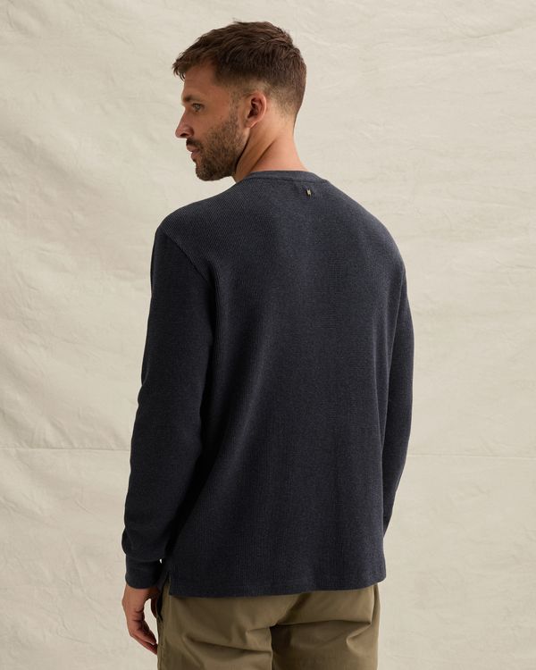 T-shirt with long sleeves and waffle texture – Black Indigo – T-shirts | PME LEGEND