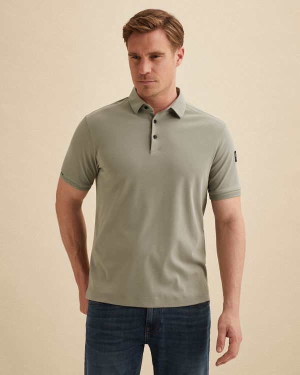 Polo van interlock jersey met structuur – Weeping Willow – Heren polo's | VANGUARD