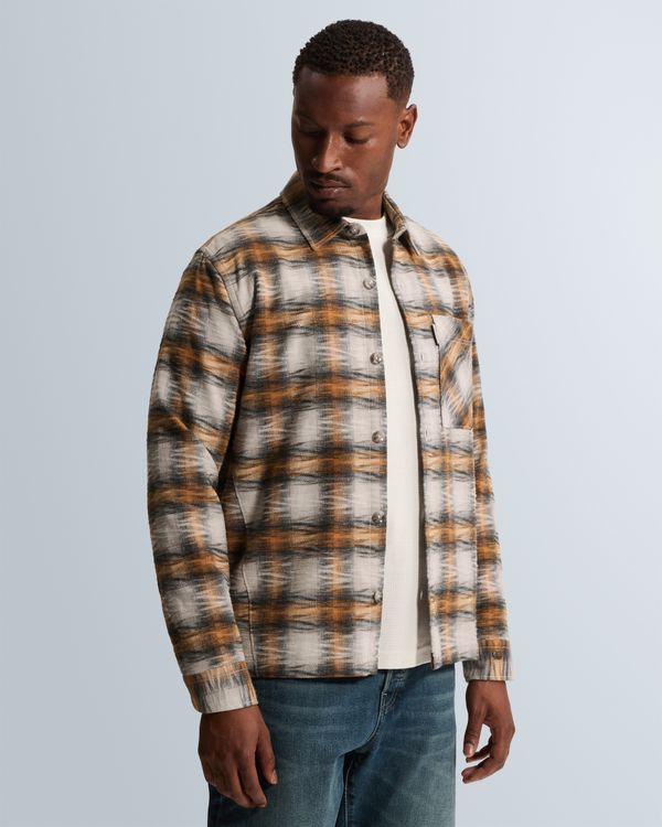 Overshirt with check pattern and button closure – Pumpkin Spice – Heren overshirts | CAST IRON