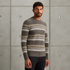 Pullover with stripe pattern – Grey Comfort Denim – Knitwear | CAST IRON