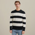 Pullover with stripe pattern – Black Indigo – Knitwear | VANGUARD