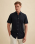 Elevated Knit shirt met korte mouwen – Black Indigo – Casual overhemden | VANGUARD
