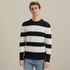 Pullover with stripe pattern – Black Indigo – Knitwear | VANGUARD