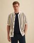 Polo shirt in cotton/modal with stripe texture – Snow White – Polo shirts | VANGUARD