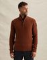 Pullover with half-zip and mixed textures – Brown – Pullovers | PME LEGEND