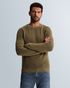 Pullover with two-tone rib texture and raglan sleeves – Brown – Heren truien | CAST IRON