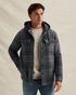 Overshirt with check pattern and quilted hood – Grey Comfort Denim – Overshirts | PME LEGEND