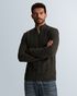 Pullover with half-zip and allover texture – Grey Comfort Denim – Heren truien | CAST IRON