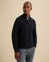 Trui met halve rits en allover structuur – Black Indigo – Heren truien | VANGUARD