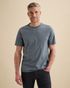 T-shirt van gemerceriseerd katoen met ronde hals – Black Indigo – Heren t-shirts | VANGUARD