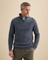 Pullover with half-zip and allover rib texture – Black Indigo – Pullovers | VANGUARD
