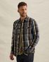 Shirt with lumberjack check pattern and herringbone texture – Black Indigo – Casual shirts | PME LEGEND