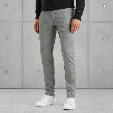 Relaxed slim fit chino met linnenlook