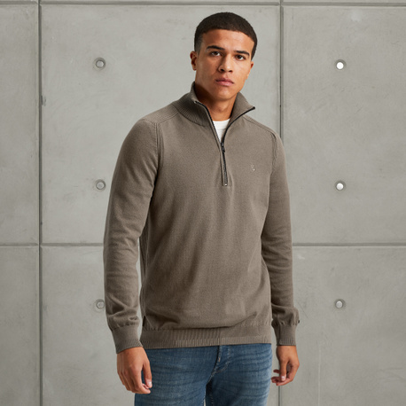 Pullover with half zipper