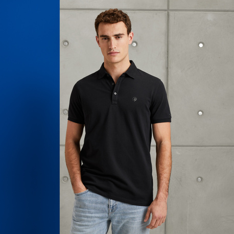 Polo shirt in cotton with stretch