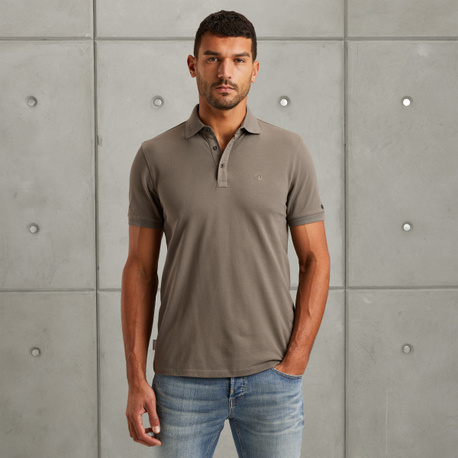 Polo shirt in cotton with stretch