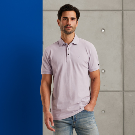 Polo shirt in cotton with stretch