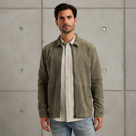 Shirt jacket van suède