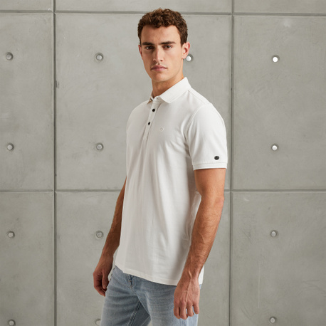 Polo shirt in cotton with stretch