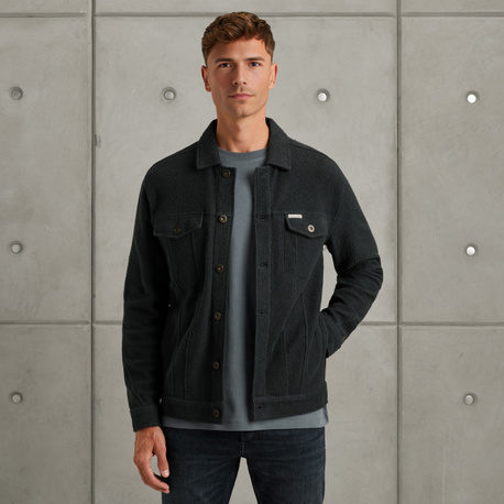 Trucker jacket in sweat fabric