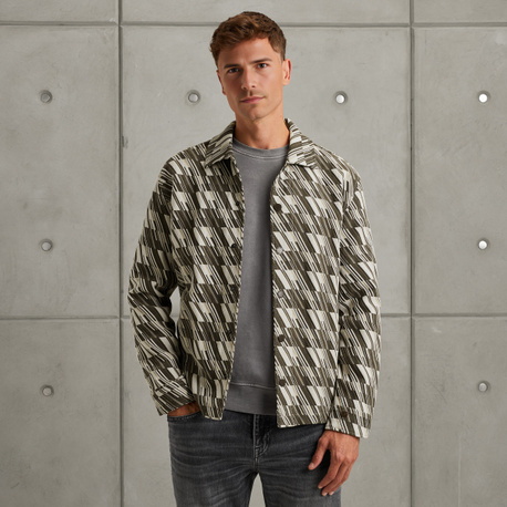 Shirt jacket met jacquardpatroon