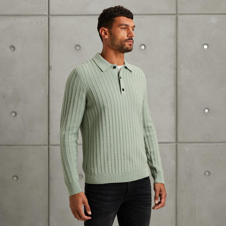 Polo shirt with long sleeves