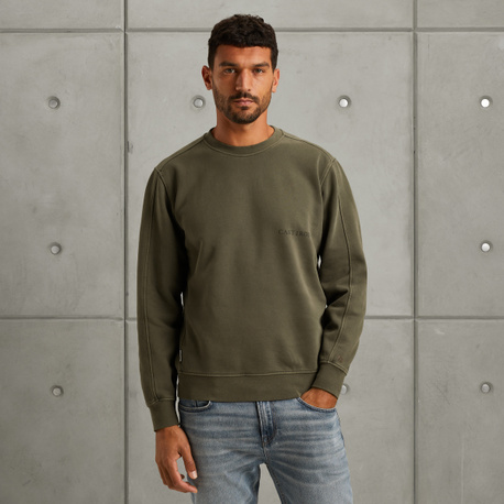 Sweatshirt met off-placed logo