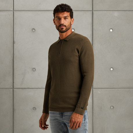 Polo shirt with long sleeves