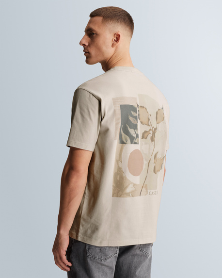 T-shirt van jersey met off-placed logo