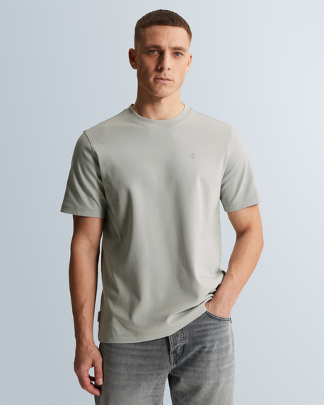 T-shirt van interlock jersey met ronde hals