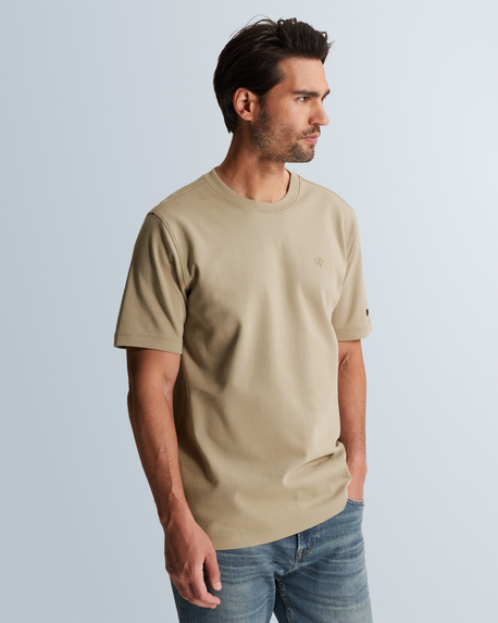 T-shirt van interlock jersey met ronde hals