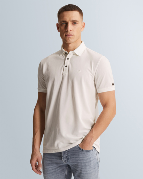 Polo shirt in cotton with stretch