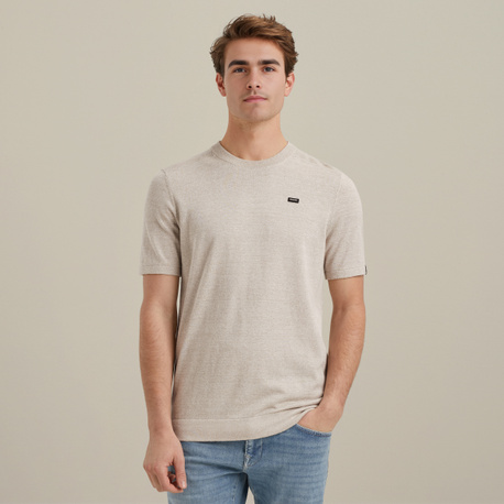 T-shirt van een katoen/linnenblend