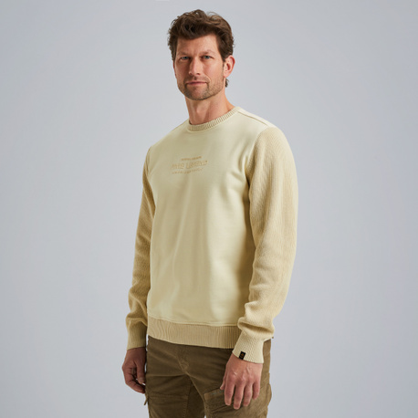 Sweatshirt met gebreide mouwen