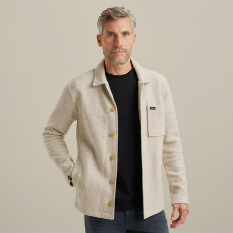 Shirt jacket van een wolblend