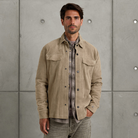 Shirt jacket van suède