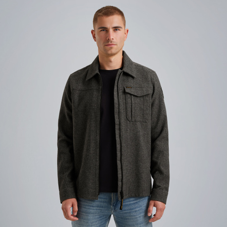 Shirt jacket van wolblend