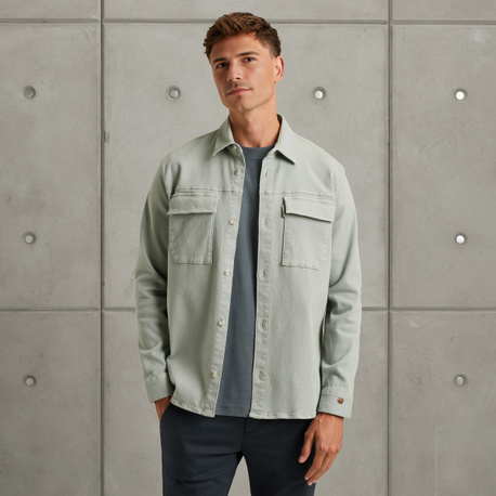 Shirt jacket met twillstructuur