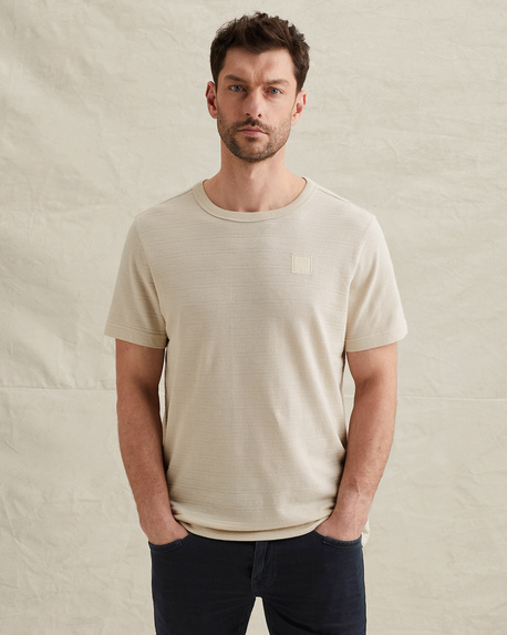 T-shirt met jacquard streeppatroon