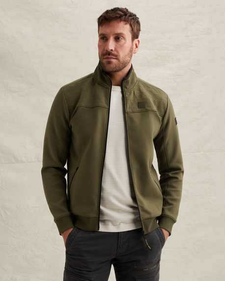 Sweat jacket met opstaande kraag en ritssluiting