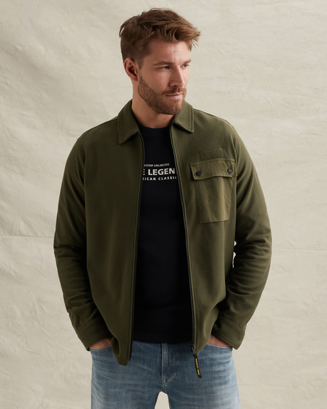 Shirt jacket met ritssluiting en badge