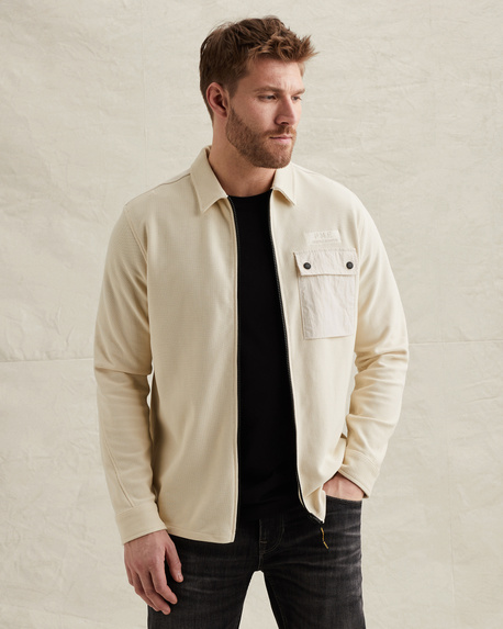 Shirt jacket met ritssluiting en badge