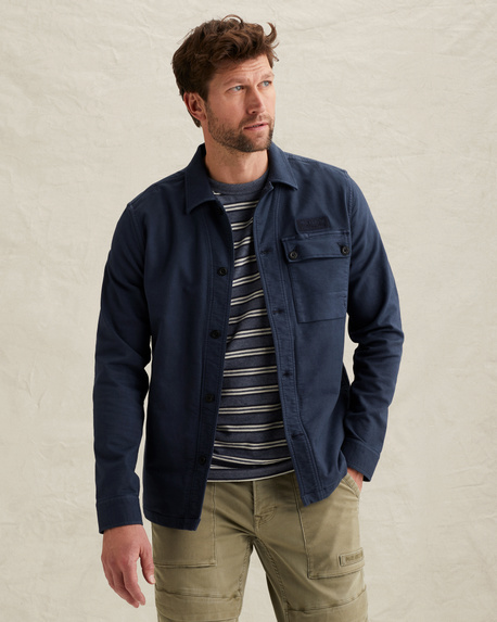 Shirt jacket met garment-dye wassing en knoopsluiting