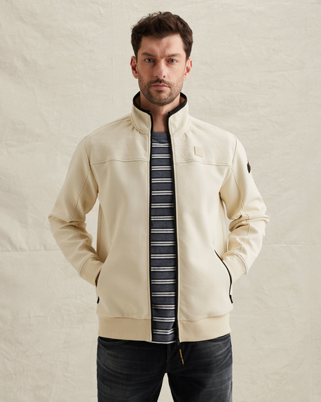 Sweat jacket met opstaande kraag en ritssluiting