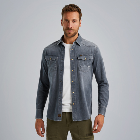 Denim shirt met comfort stretch