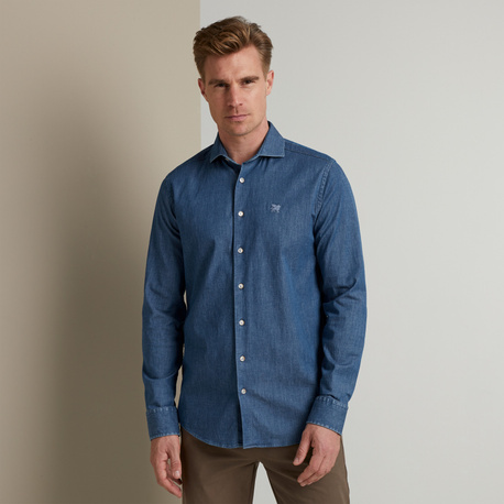 Langarm Denim Hemd