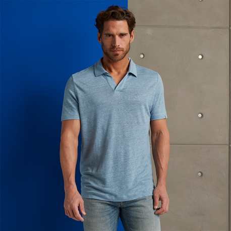Short Sleeve Linen Polo